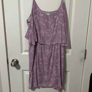 Purple flowing summer dress.